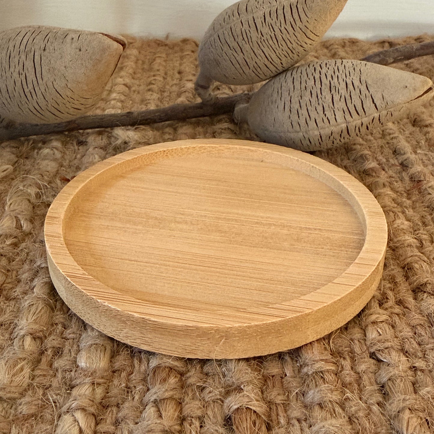 bamboo candle coaster