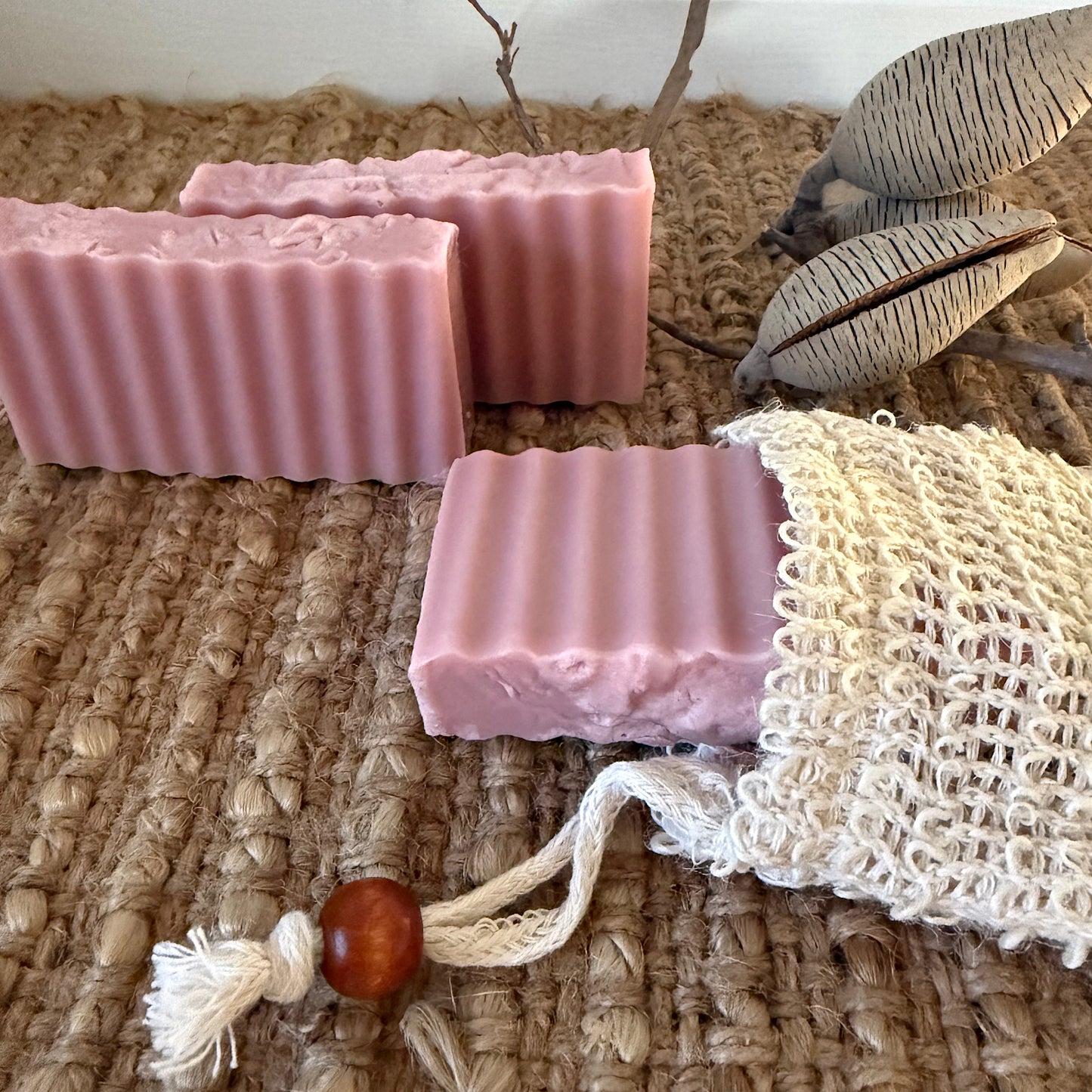 lavender, lemon myrtle, pink clay homemade soap